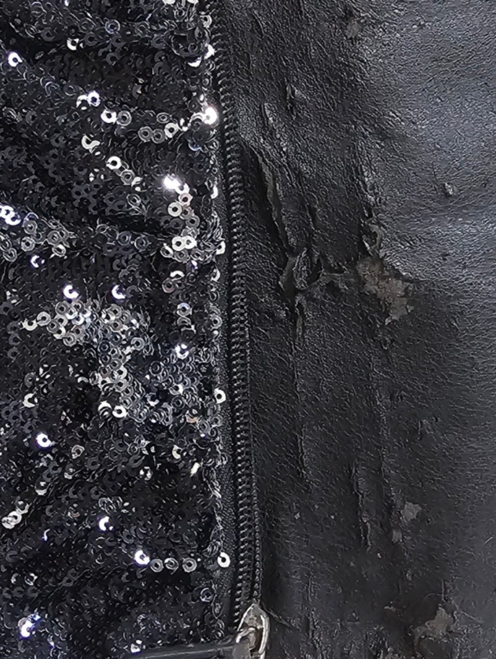 Jennifer Lopez Black/Silver Sequin Women's Fold Over Clutch JLO Y2K Wristlet - Picture 7 of 10